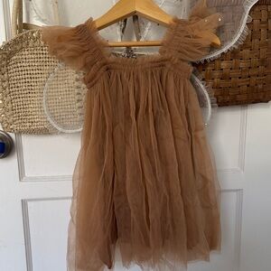 1st Birthday Tulle Dress with Ruffled Sleeves